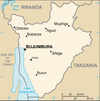 Map of Burundi