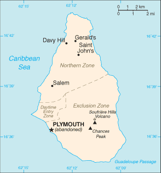 Map of Montserrat