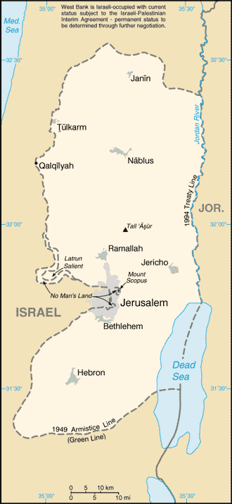 Map of West Bank