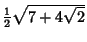 ${\textstyle{1\over 2}}\sqrt{7+4\sqrt{2}}$