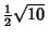 ${\textstyle{1\over 2}}\sqrt{10}$