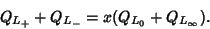 \begin{displaymath}
Q_{L_+}+Q_{L_-}=x(Q_{L_0}+Q_{L_\infty}).
\end{displaymath}