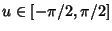 $u\in[-\pi/2,\pi/2]$