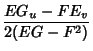 $\displaystyle {EG_u-FE_v\over 2(EG-F^2)}$