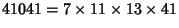 $41041=7\times 11\times 13\times 41$