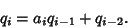 \begin{displaymath}
q_i=a_iq_{i-1}+q_{i-2}.
\end{displaymath}