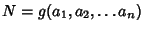 $N=g(a_1, a_2, \dots a_n)$