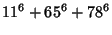 $\displaystyle 11^6+ 65^6+ 78^6$