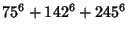 $\displaystyle 75^6+142^6+245^6$