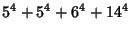 $\displaystyle 5^4+5^4+6^4+14^4$