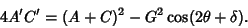 \begin{displaymath}
4A'C' = (A+C)^2-G^2\cos(2\theta+\delta).
\end{displaymath}