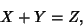 \begin{displaymath}
X+Y=Z,
\end{displaymath}