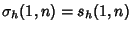 $\sigma_h(1,n)=s_h(1,n)$