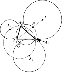 \begin{figure}\begin{center}\BoxedEPSF{ExcenterExcenterCircle.epsf}\end{center}\end{figure}