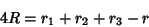 \begin{displaymath}
4R=r_1+r_2+r_3-r
\end{displaymath}