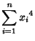 $\displaystyle \sum_{i=1}^n {x_i}^4$