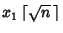 $x_1\left\lceil{\sqrt{n}\,}\right\rceil $