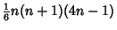 ${\textstyle{1\over 6}}n(n+1)(4n-1)$