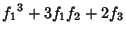 $\displaystyle {f_1}^3+3 {f_1} {f_2}+2 {f_3}$