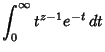 $\displaystyle \int^\infty_0 t^{z-1}e^{-t}\,dt$