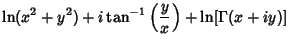 $\displaystyle \ln(x^2+y^2)+i\tan^{-1}\left({y\over x}\right)+\ln[\Gamma(x+iy)]$