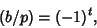 \begin{displaymath}
(b/p)=(-1)^t,
\end{displaymath}