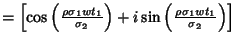 $ =\left[{\cos\left({\rho\sigma_1wt_1\over \sigma_2}\right)+i\sin\left({\rho\sigma_1wt_1\over \sigma_2}\right)}\right]$