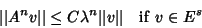 \begin{displaymath}
\vert\vert A^n v\vert\vert\leq C\lambda^n\vert\vert v\vert\vert\quad{\rm if\ } v\in E^s
\end{displaymath}