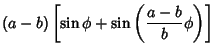 $\displaystyle (a-b)\left[{\sin\phi+\sin\left({{a-b\over b}\phi}\right)}\right]$