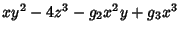 $xy^2-4z^3-g_2x^2y+g_3x^3$