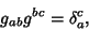 \begin{displaymath}
g_{ab}g^{bc} = \delta_a^c,
\end{displaymath}