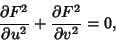 \begin{displaymath}
{\partial F^2\over\partial u^2}+{\partial F^2\over\partial v^2}=0,
\end{displaymath}