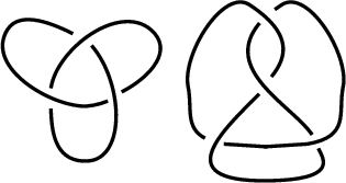 \begin{figure}\begin{center}\BoxedEPSF{Trefoil_Knot.epsf}\quad\BoxedEPSF{Figure_of_8_Knot.epsf}\end{center}\end{figure}