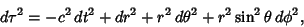 \begin{displaymath}
d\tau^2 = -c^2\,dt^2+dr^2+r^2\,d\theta^2+r^2\sin^2\theta\,d\phi^2,
\end{displaymath}