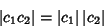 \begin{displaymath}
\vert c_1c_2\vert=\vert c_1\vert\,\vert c_2\vert
\end{displaymath}