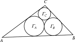 \begin{figure}\begin{center}\BoxedEPSF{MalfattisTangentTriangle.epsf}\end{center}\end{figure}