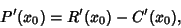 \begin{displaymath}
P'(x_0) = R'(x_0)-C'(x_0),
\end{displaymath}