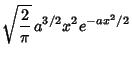 $\displaystyle \sqrt{2\over\pi} \,a^{3/2} x^2 e^{-ax^2/2}$