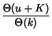 $\displaystyle {\Theta(u+K)\over\Theta(k)}$