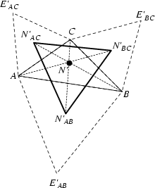 \begin{figure}\begin{center}\BoxedEPSF{NapoleonPointOuter.epsf scaled 750}\end{center}\end{figure}