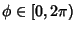 $\phi \in [0,2\pi)$