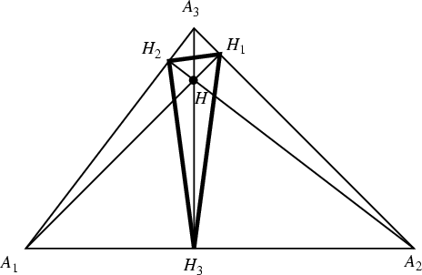 \begin{figure}\begin{center}\BoxedEPSF{orthic_triangle.epsf scaled 1000}\end{center}\end{figure}