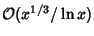 ${\mathcal O}(x^{1/3}/\ln x)$