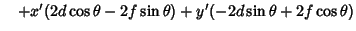 $\quad +x'(2d\cos\theta-2f\sin\theta)+y'(-2d\sin\theta+2f\cos\theta)$