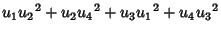 $\displaystyle u_1{u_2}^2+u_2{u_4}^2+u_3{u_1}^2+u_4{u_3}^2$