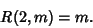 \begin{displaymath}
R(2,m)=m.
\end{displaymath}