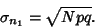 \begin{displaymath}
\sigma_{n_1} = \sqrt{Npq}.
\end{displaymath}