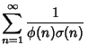 $\displaystyle \sum_{n=1}^\infty {1\over\phi(n)\sigma(n)}$