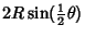 $\displaystyle 2R\sin({\textstyle{1\over 2}}\theta)$