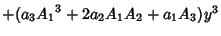 $+(a_3{A_1}^3+2a_2A_1A_2+a_1A_3)y^3$